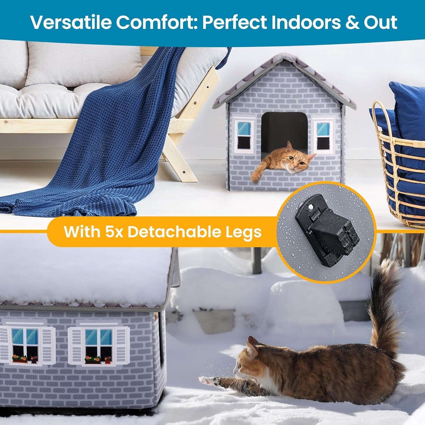 Weatherproof Heated Cat House for Outdoor Cats in Winter - Easy to Assemble Outdoor Heated Cat House - Eco and More Pet Store