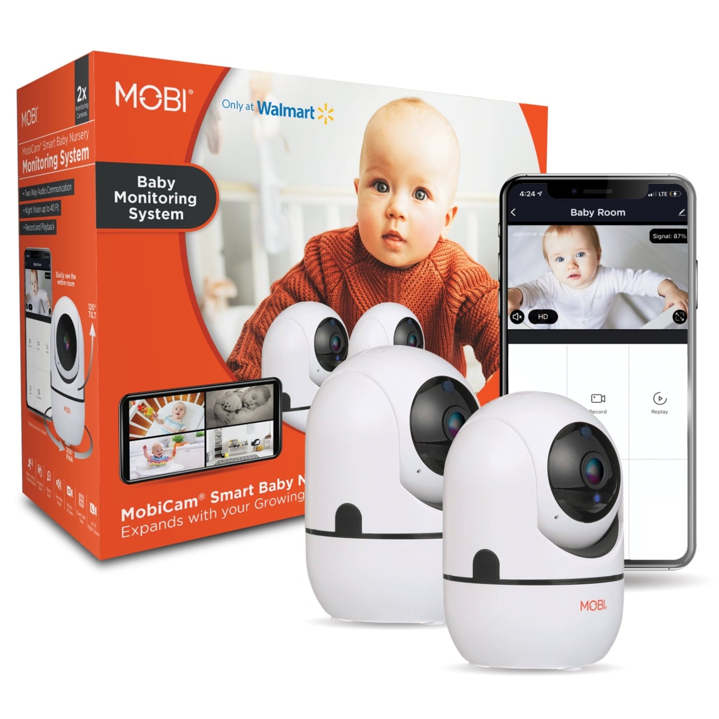 Wi - Fi Pan & Tilt Smart Nursery Monitoring Camera, Baby Video Monitor, Night Vision, Motion Detection, Full HD, Two - Way Audio, Remote View & Recording with Free Smart App - Eco and More Pet Store