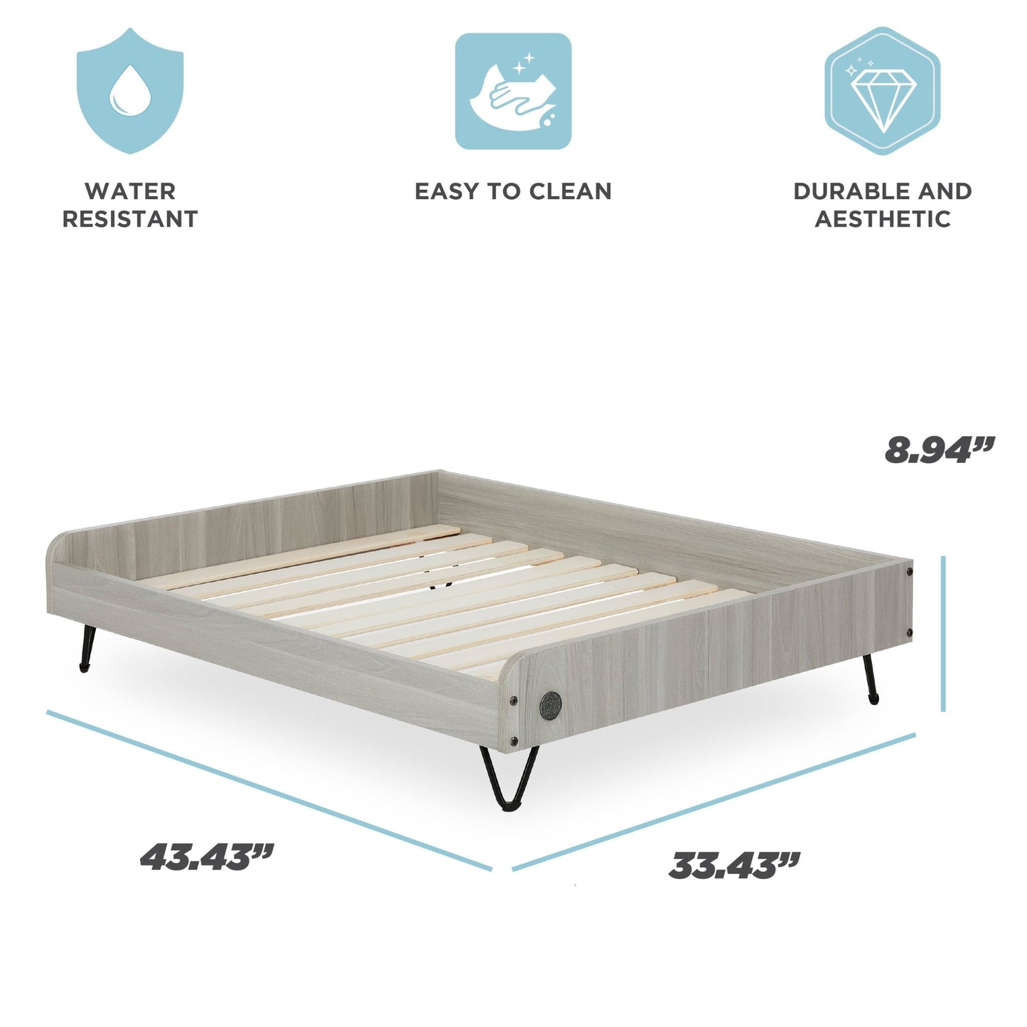 Wooden Pet Bed with Mattress | Large to Extra Large Pet Bed with Mattress | Elevated Pet Bed | Greenguard Gold Certified Wooden Pet Bed - Eco and More Pet Store DBA Overseen